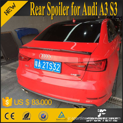 ML Carbon Fiber A3 Rear Spoiler for Audi A3 S3 8V Sedan 2015 2016